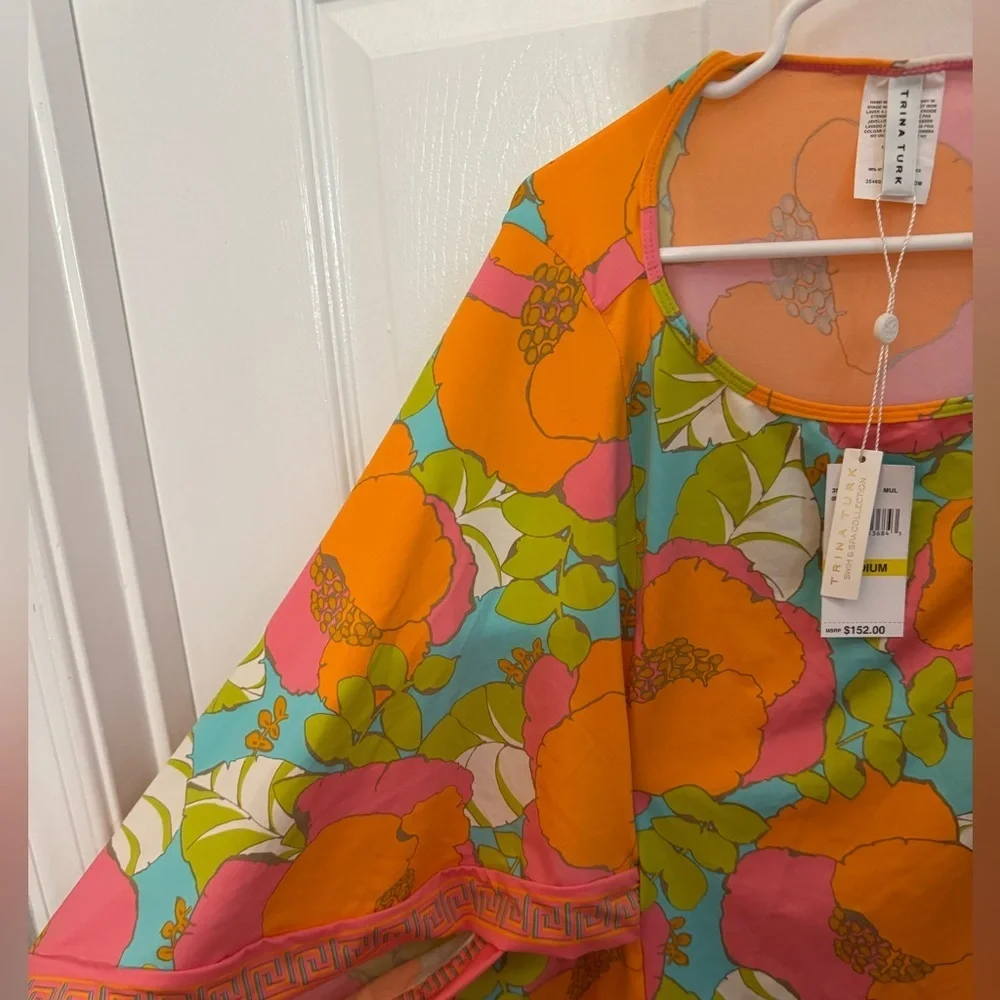 Trina Turk Multicolor Floral Coverup, tropical, beach, pool - Picture 3 of 4